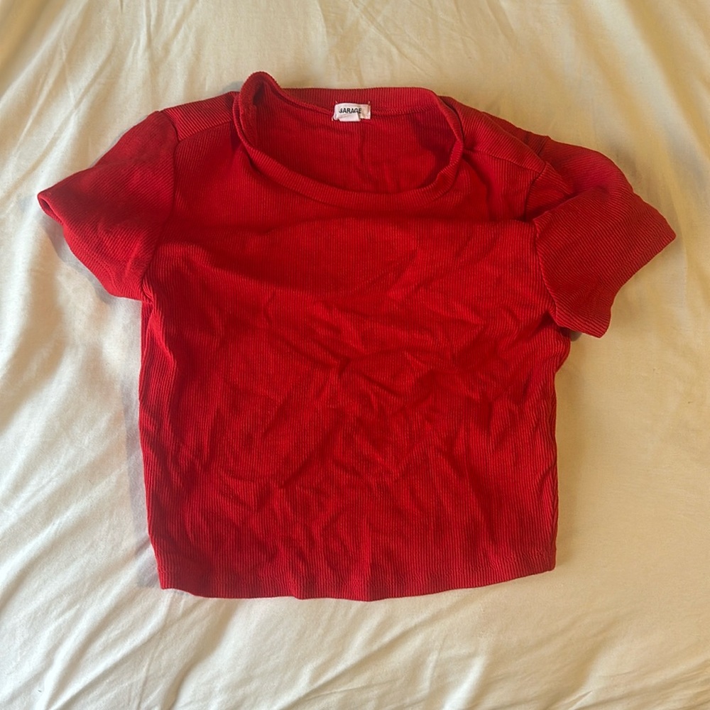 red baby tee
